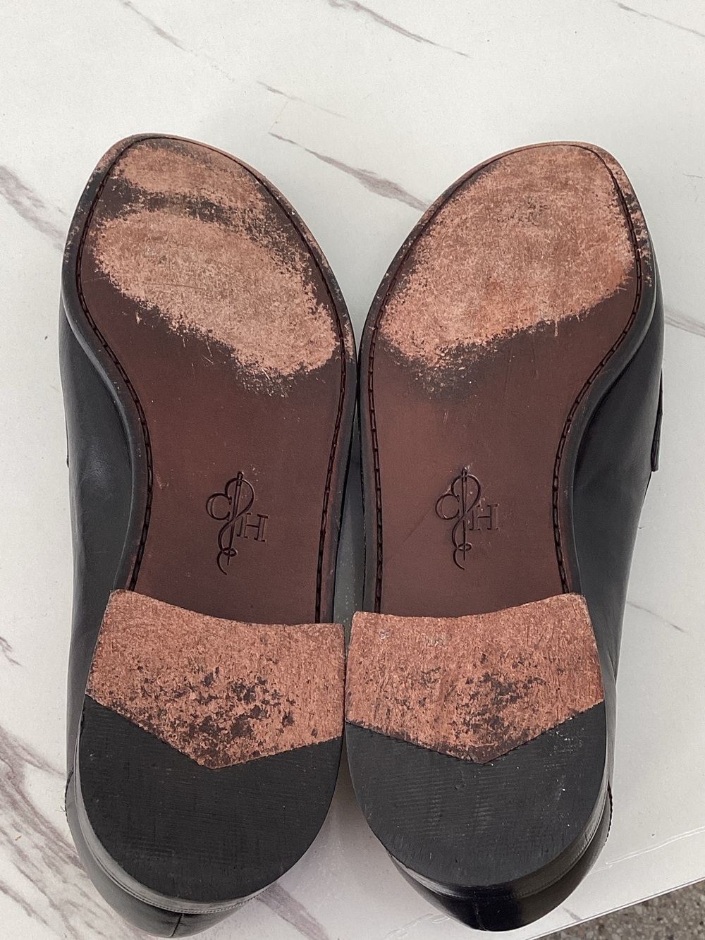 Cole Haan Black Leather Loafers with Gold Bit - Picture 3 of 5